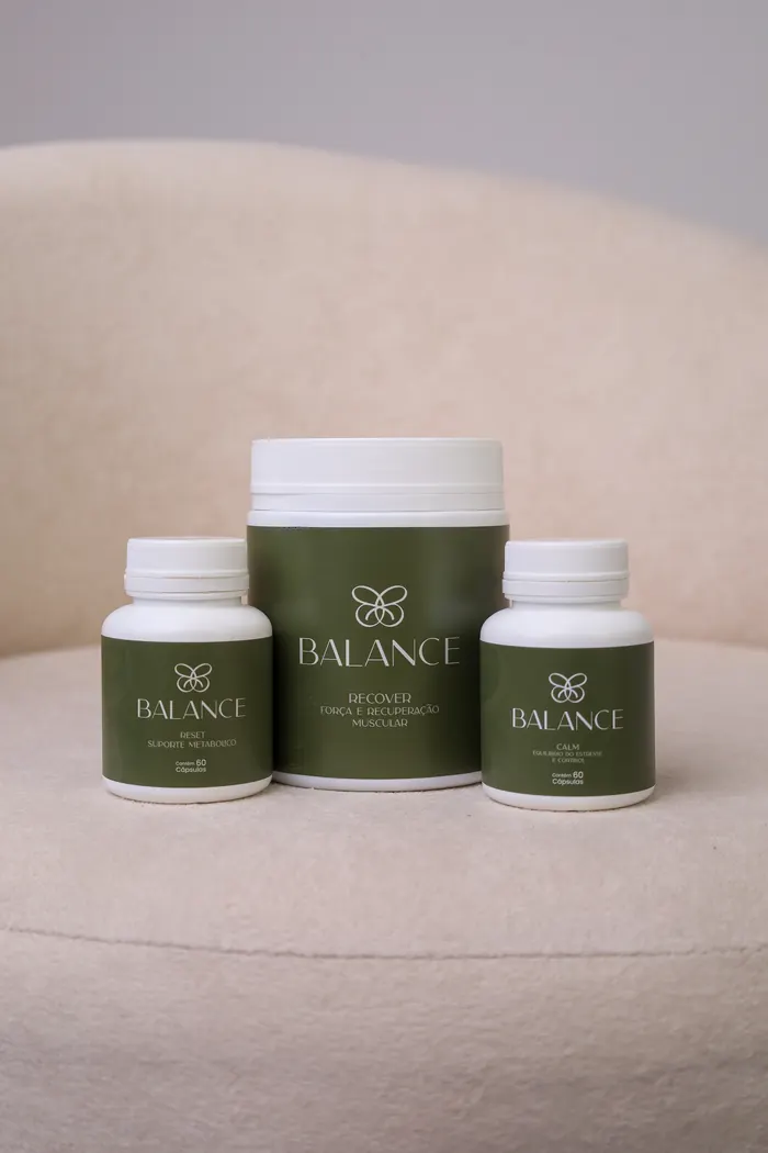 Potes RESET, RECOVER e CALM da linha Balance